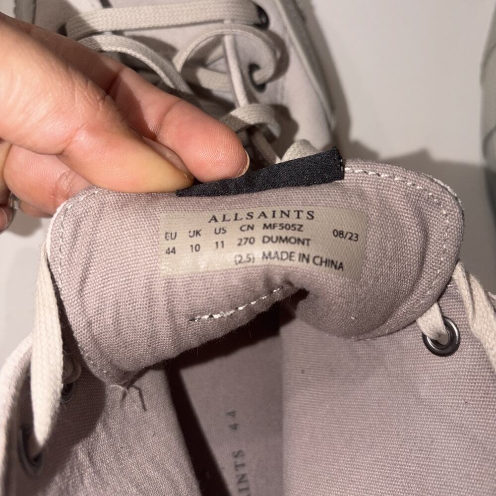 All Saints Dumont Gray High Top Sneakers 11 - Picture 5 of 7